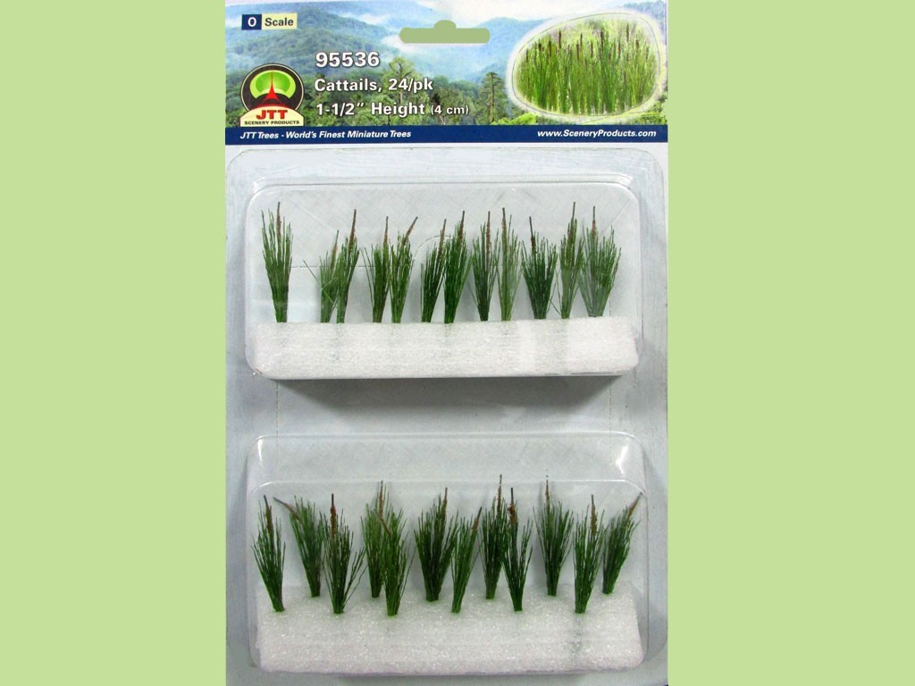 O SCALE CATTAILS 1 1/2" HEIGHT 24/PK NEW 95536 JTT SCENERY PRODUCTS 