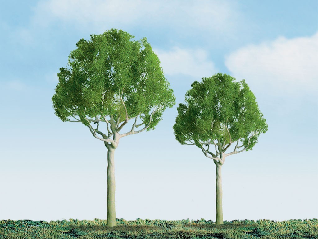 2/pk 96012 JTT Scenery Products Round Head Tree O-Scale 4" Professional Series 