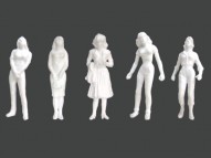Female Figures, White 3/pk