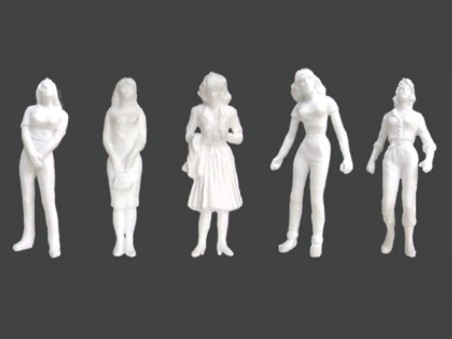 Female Figures, White 5/pk