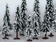3"-5" Snow Evergreen Tree, 10/pk